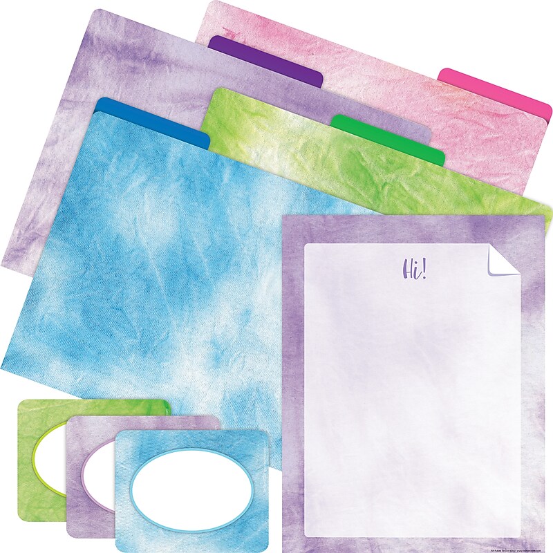 Barker Creek Purple Tie-Dye File Folder, 1/3-Cut Tab, Letter Size, Assorted Colors, 107/Set (153) image 1