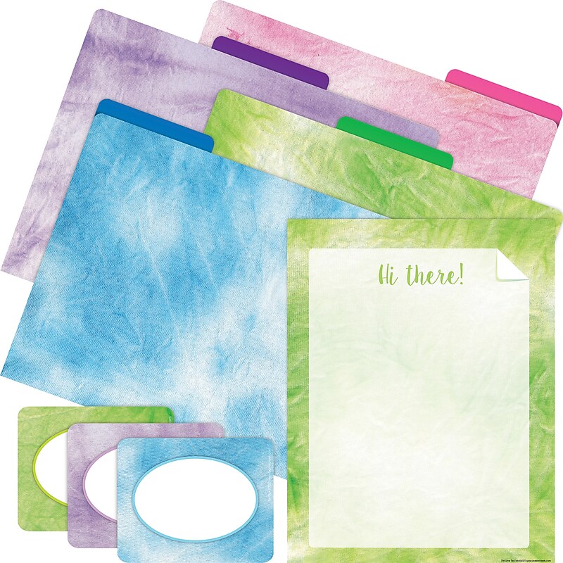 Barker Creek Lime Tie-Dye File Folder, 1/3-Cut Tab, Letter Size, Assorted Colors, 107/Set (155) image 1