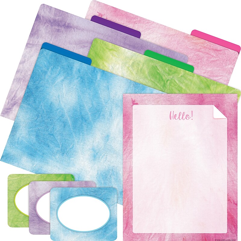 Barker Creek Pink Tie-Dye File Folder, 1/3-Cut Tab, Letter Size, Assorted Colors, 107/Set (157) image 1