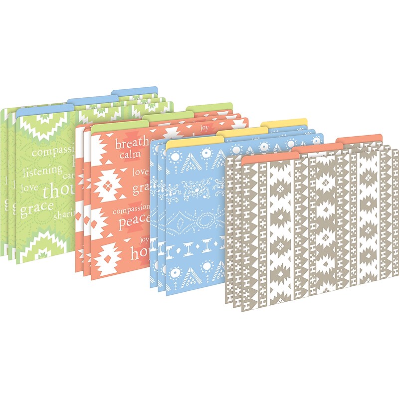 Barker Creek Thoughtfulness File Folder, 1/3-Cut Tab, Letter Size, Assorted Colors, 12/Pack (2016) image 1