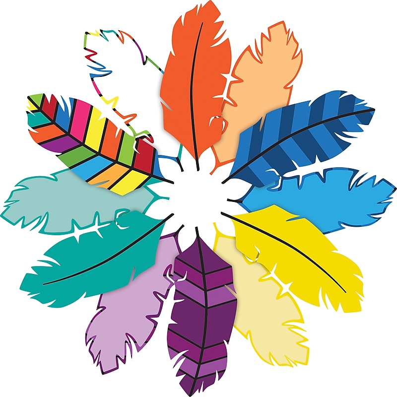 Barker Creek Bohemian Feathers Double-Sided Accents, Multi-Design Set, 36/Set (2221) image 1