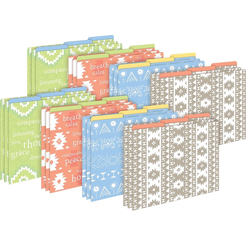 Barker Creek Thoughtfulness File Folder, 1/3-Cut Tab, Letter Size, Assorted Colors, 24/Set (4406) image 1