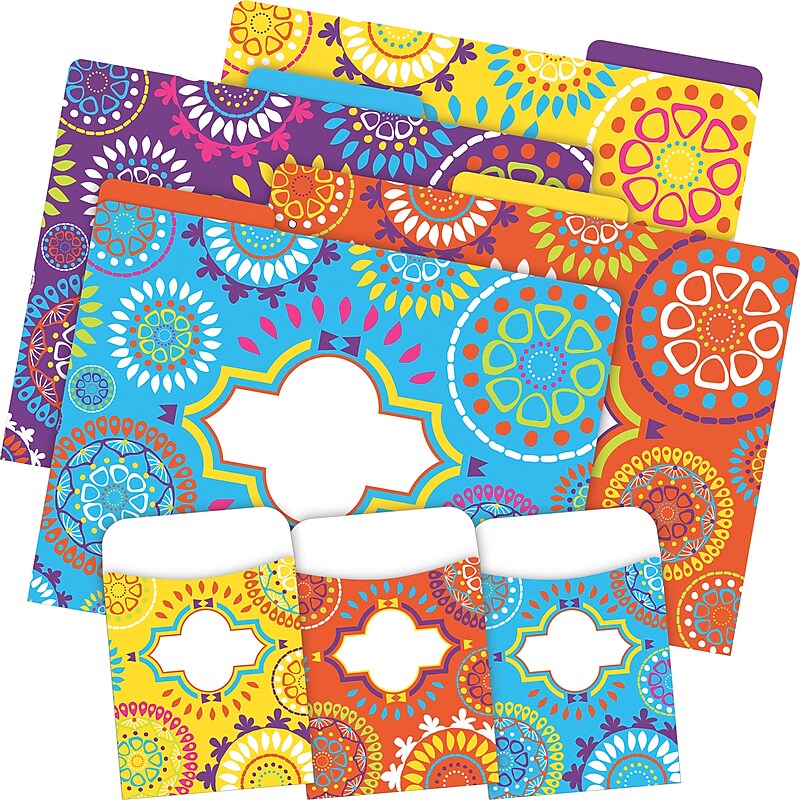 Barker Creek Moroccan File Folder, 1/3-Cut Tab, Letter Size, Assorted Colors, 42/Set (4413) image 1