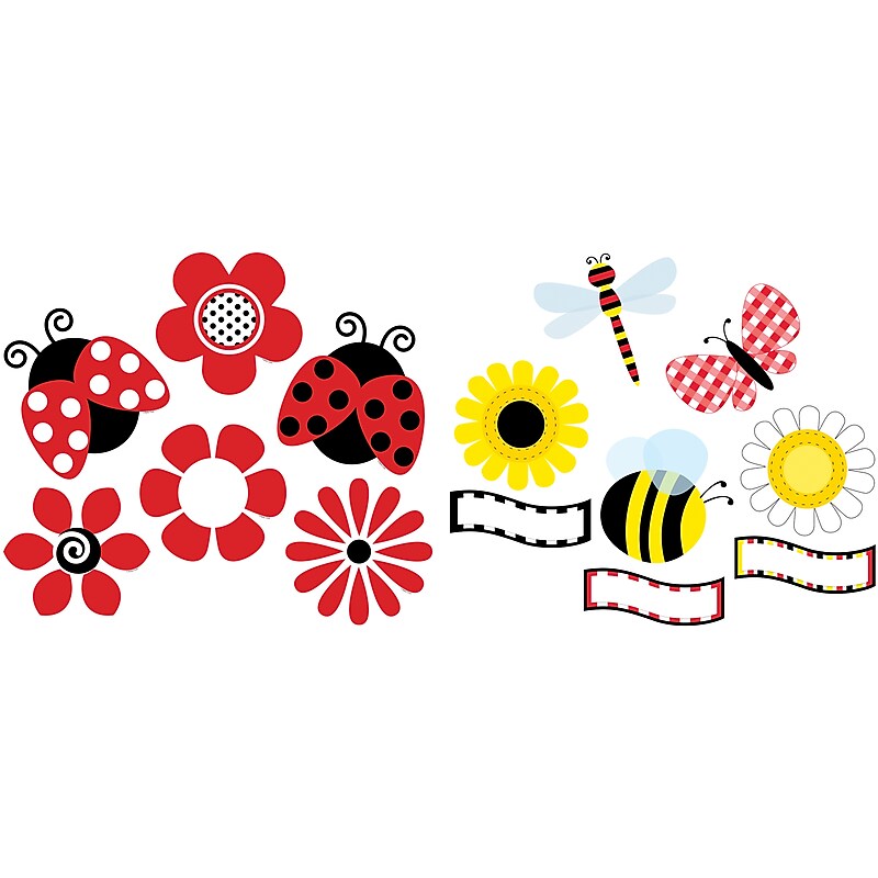 Barker Creek Posies & Plaid Double-Sided Accents, Multi-Design Set, 72/Set (4423) image 1