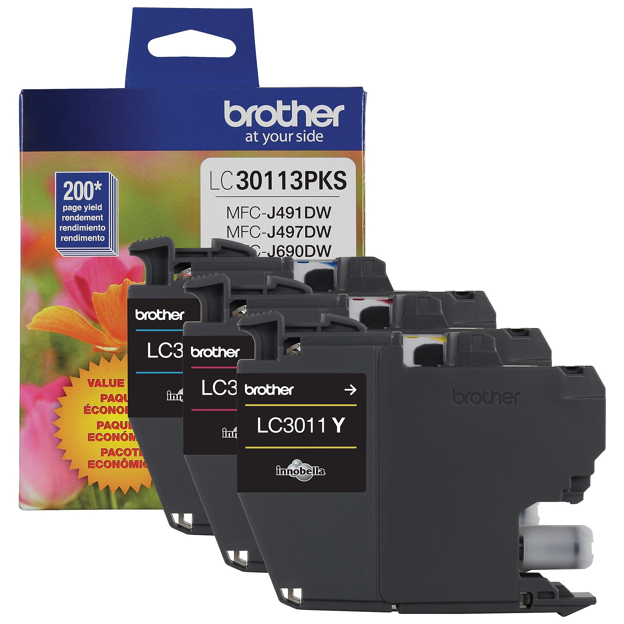 Brother LC3011 Cyan/Magenta/Yellow Standard Yield Ink Cartridge, 3/Pack Sansujyuku sansujyuku.com