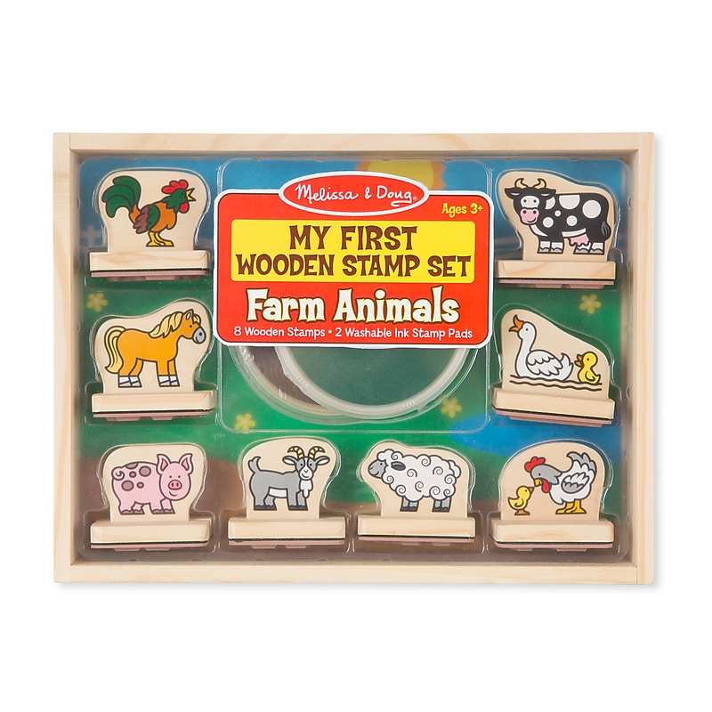 Melissa & Doug My First Wooden Stamp Set Farm Animals  (2390) image 1