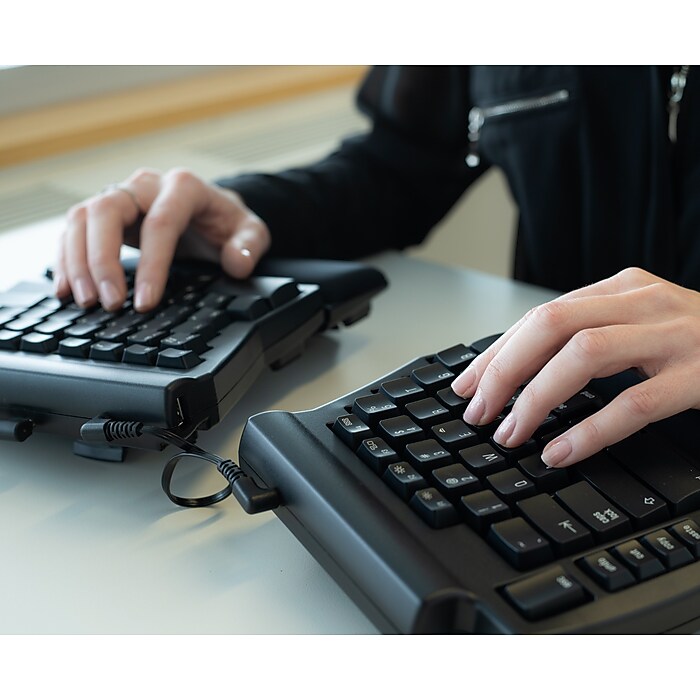 Ergoguys Matias Programmable Wired Ergonomic Keyboard, Black