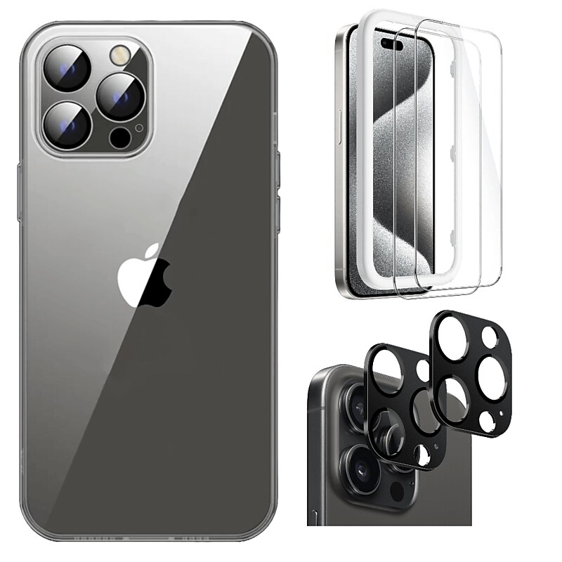SaharaCase Hybrid-Flex Hard Shell Case, Tempered Glass Screen, Camera Protector for iPhone 15 Pro Max, Clear (CP471ZD128ZD131) image 1