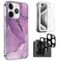 SaharaCase Purple Marble Case, Tempered Glass Screen and Camera Protector for iPhone 15 Pro Max (CP474ZD128ZD131)~#|#~sp242552358_sc7