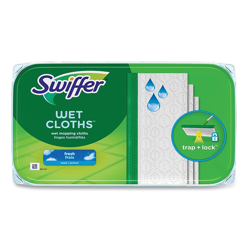 Swiffer Wet Mop Refill Cloths, Fresh Scent, White, 12/Pack (PGC08622) image 1