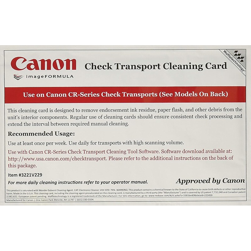 Canon 1904V566 Cleaning Card, 15/Box (3221V229) image 1