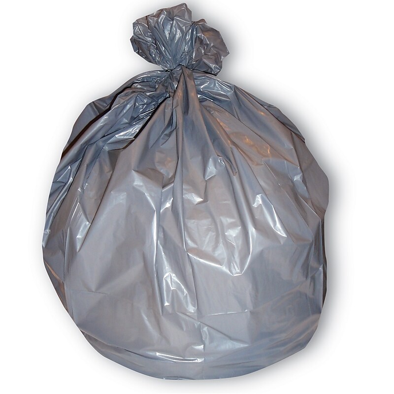 Heritage 56 Gallon Industrial Trash Bag, 44" x 55", Low Density, 1.6 Mil, gray (PH56G) image 1