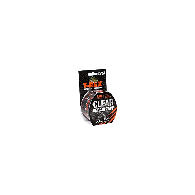 T-REX® Ferociously Strong Clear Repair Tape, Clear, 1.88" x 9 Yards (241535) image 1