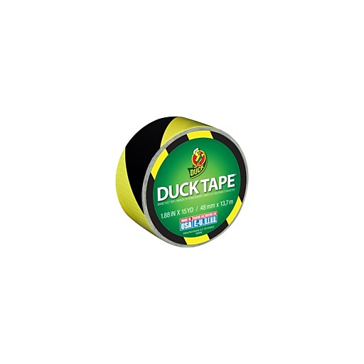Duck Tape® Brand Printed Duct Tape, Black\Yellow Stripe, 1.88" x 15 Yards (283972) at Staples