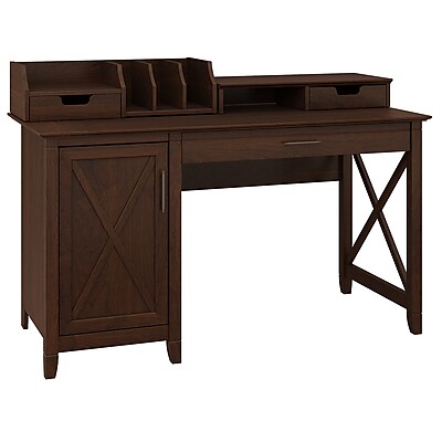 Bush Furniture Key West 54W Computer Desk with Storage and Desktop Organizers, Bing Cherry (KWS010BC) Bush Furniture Key West 54W Computer Desk with Storage and Desktop Organizers, Bing Cherry (KWS010BC)