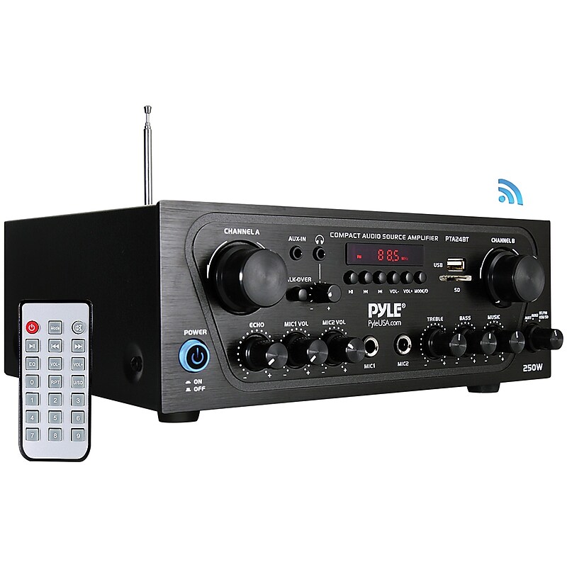 Pyle Home Compact Bluetooth Audio Stereo Receiver with FM Radio (PTA24BT) image 1