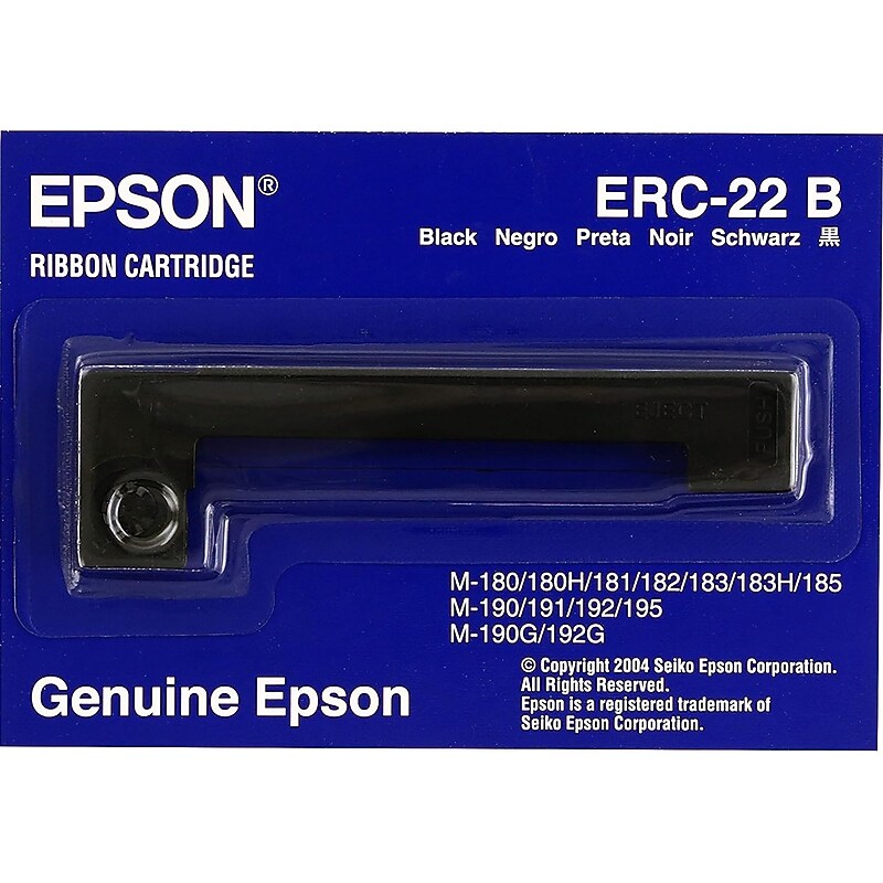 Epson Black Dot-Matrix Printer Ribbon (ERC-22B) image 1