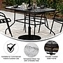 Flash Furniture Tory Commercial Grade Patio Table with Tempered Glass Top with Umbrella Hole, Black (FVFRB71207WBLK)~#|#~sp243791404_sc7