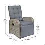 Flash Furniture Nemo Indoor/Outdoor Recliner Lounge Chair with Flip up Side Table, Gray (LTS0422GYGY)~#|#~sp243791580_sc7