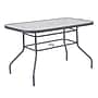 Flash Furniture Tory Commercial Grade Patio Table with Tempered Glass Top with Umbrella Hole, Silver (FVFRB71207WSV)~#|#~sp243791650_sc7