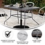 Flash Furniture Tory Commercial Grade Patio Table with Tempered Glass Top with Umbrella Hole, Silver (FVFRB71207WSV)~#|#~sp243791654_sc7