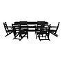 Flash Furniture Tolleson Commercial Adirondack Dining Set with Table and 6 Chairs, Black, 7 Piece/Set (LEHMP1582037BLK)~#|#~sp243791865_sc7