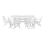 Flash Furniture Tolleson Commercial Adirondack Dining Set with Table and 6 Chairs, White, 7 Piece/Set (LEHMP1582037WHT)~#|#~sp243792199_sc7