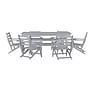 Flash Furniture Tolleson Commercial Adirondack Dining Set with Table and 6 Chairs, Gray, 7 Piece/Set (LEHMP1582037GRY)~#|#~sp243792660_sc7