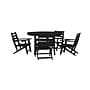Flash Furniture Tolleson Commercial Adirondack Dining Set with Table and 4 Chairs, Black, 5 Piece/Set (LEHMP2482037BLK)~#|#~sp243792677_sc7