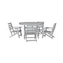 Flash Furniture Tolleson Commercial Adirondack Dining Set with Table and 4 Chairs, Gray, 5 Piece/Set (LEHMP2482037GRY)~#|#~sp243792695_sc7