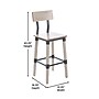 Flash Furniture Jackson Industrial Wood Rectangular Back Dining Barstool, Antique White, 2-Pieces/Pack (2XUDGW0236BAWH)~#|#~sp243861894_sc7