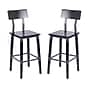 Flash Furniture Jackson Industrial Wood Rectangular Back Dining Barstool, Black, 2-Pieces/Pack (2XUDGW0236BBLK)~#|#~sp243861899_sc7