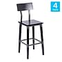 Flash Furniture Jackson Industrial Wood Rectangular Back Dining Barstool, Black, 4-Pieces/Pack (4XUDGW0436BBLK)~#|#~sp243861933_sc7