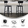 Flash Furniture Jackson Industrial Wood Rectangular Back Dining Barstool, Black, 4-Pieces/Pack (4XUDGW0436BBLK)~#|#~sp243861935_sc7