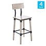 Flash Furniture Jackson Industrial Wood Rectangular Back Dining Barstool, Antique White, 4-Pieces/Pack (4XUDGW0436BAWH)~#|#~sp243861952_sc7