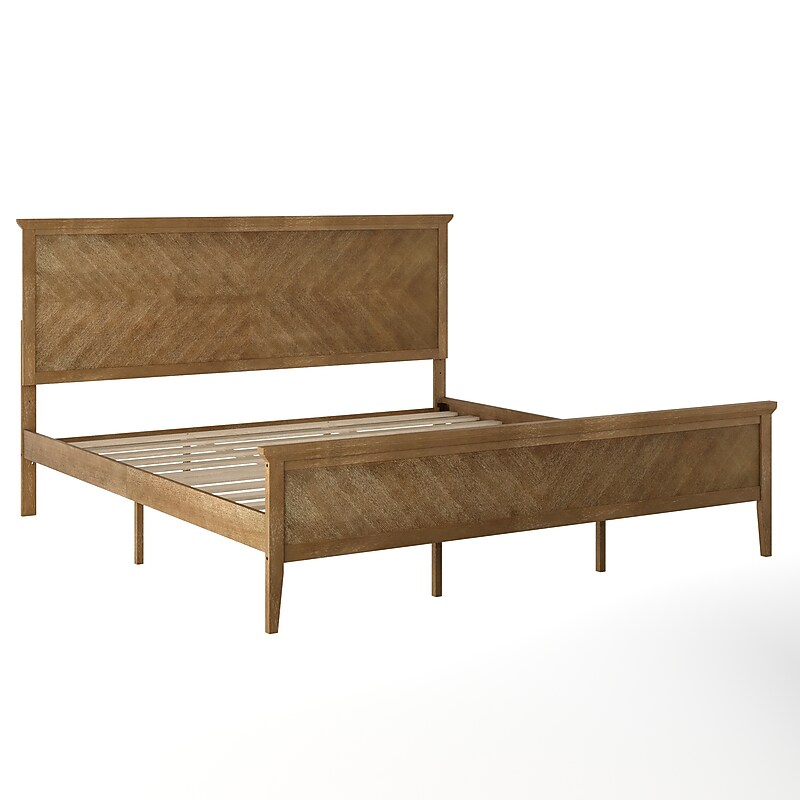 Flash Furniture Fiona Platform Bed Frame, King, Light Brown (MG090029KBAOAK) image 1