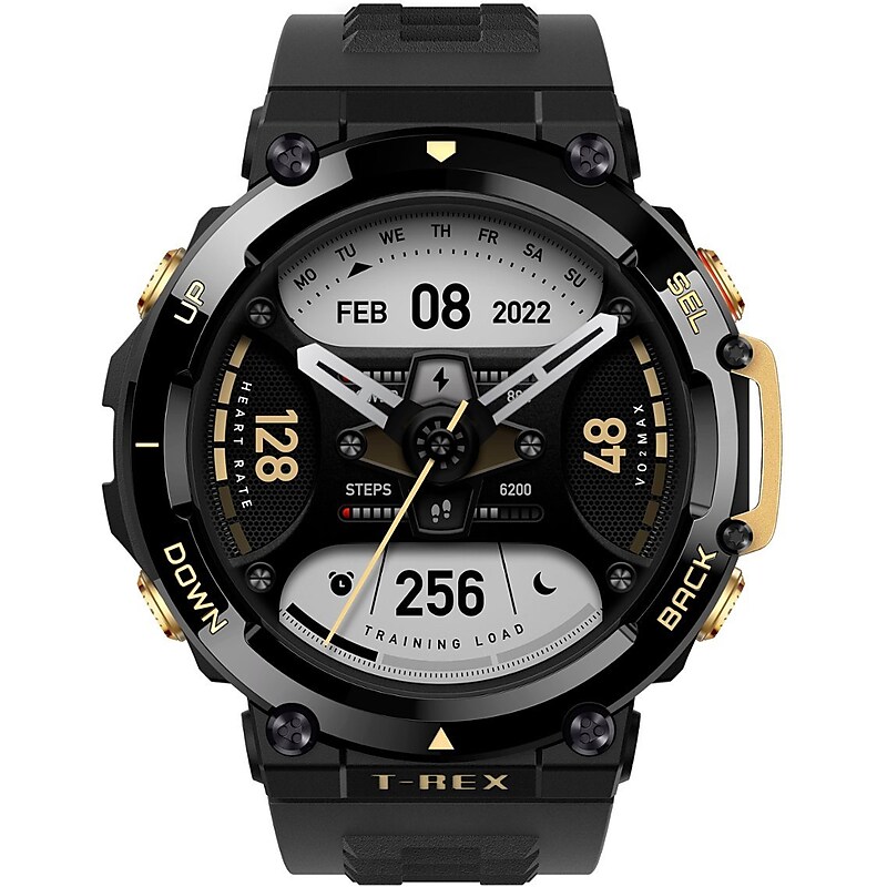 Amazfit T-Rex 2 Outdoor Smart Watch, Astro Black & Gold (W2170OV4N) image 1