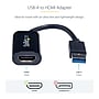 StarTech 2.4" Slim USB 3.0 to HDMI External Multi Monitor Video Card Adapter,  Female to Male, Black (USB32HDES)~#|#~sp244286350_sc7
