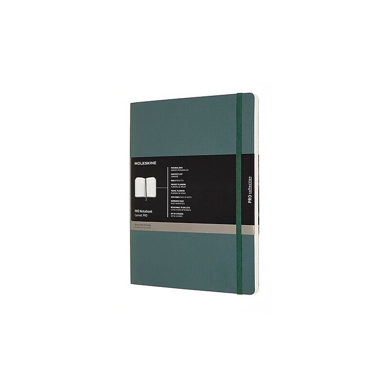 Moleskine Pro XL Professional Notebooks, 7.5" x 9.75", Narrow Ruled, 192 Sheets, Green (620848) image 1