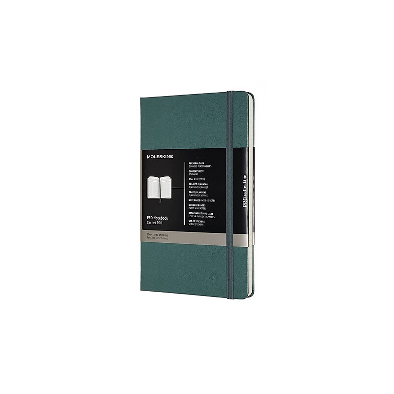 Moleskine Pro Large Professional Notebooks, 5" x 8.25", Narrow Ruled, Green (620763) image 1