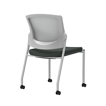 Union & Scale Workplace2.0™ Fabric Guest Chair, Iron Ore, Integrated Lumbar, Armless, Stationary Seat Control (53698)