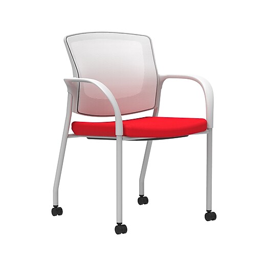 Union & Scale Workplace2.0™ Fabric Guest Chair, Ruby Red, Integrated