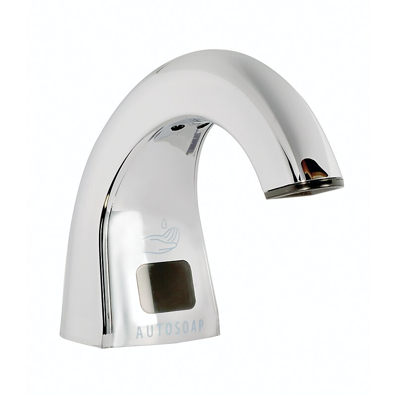 Rubbermaid® One Shot® Low Profile Touch Free Liquid Soap Dispenser, Polished Chrome, 4/Ct image 1