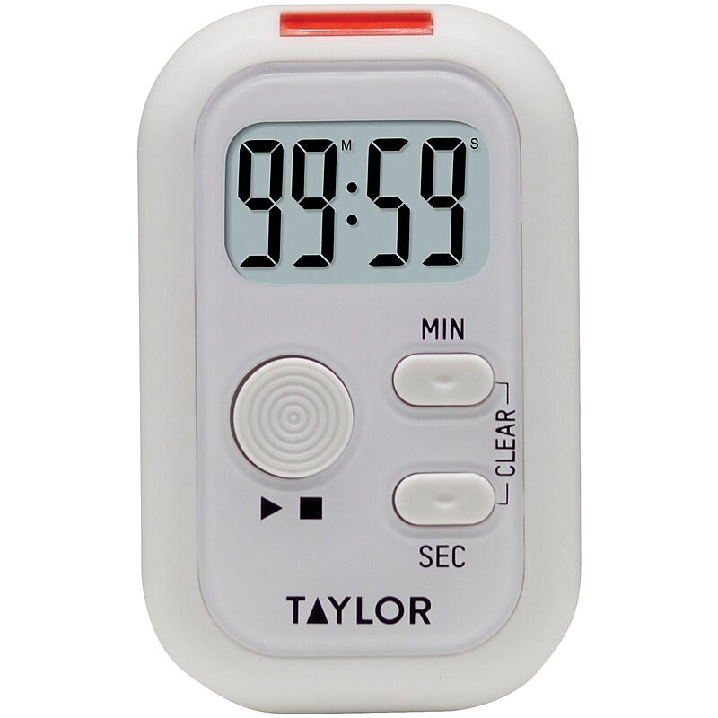 Taylor Precision Products Digital Display Flashing Light Timer, White (5879) image 1