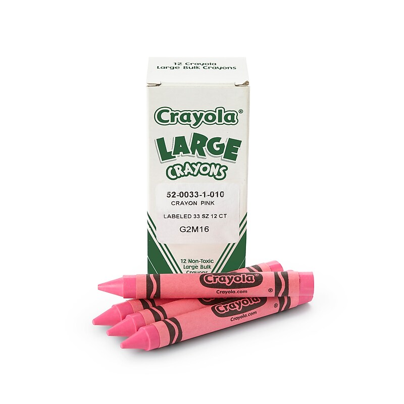 Crayola® Large Crayons, 12 Pack, Carnation Pink (52-0033-010) image 1