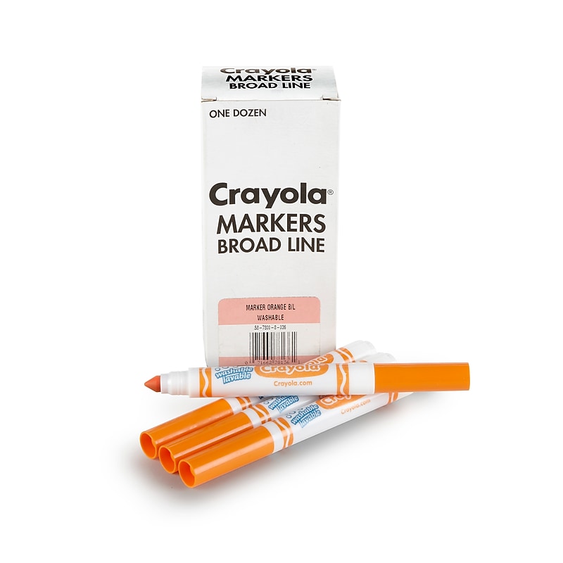 Crayola® Washable Broad Line Bulk Markers, 12 Pack, Orange (58-7800-036) image 1
