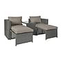 Flash Furniture Nico Indoor/Outdoor Modular Loveseat Sofa Set, Gray Cushions and Gray Frame, 5-Piece/Set (TW3W575859GYGY)~#|#~sp245283550_sc7
