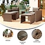 Flash Furniture Nico Indoor/Outdoor Modular Loveseat Sofa Set, Gray Cushions and Natural Frame, 5-Piece/Set (TW3W575859BGNAT)~#|#~sp245283574_sc7