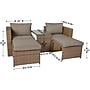 Flash Furniture Nico Indoor/Outdoor Modular Loveseat Sofa Set, Gray Cushions and Natural Frame, 5-Piece/Set (TW3W575859BGNAT)~#|#~sp245283575_sc7