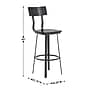 Flash Furniture Flint Series Industrial Wood/Steel Rectangular Back Barstool, Black (XUDG60582BBLK)~#|#~sp245674968_sc7